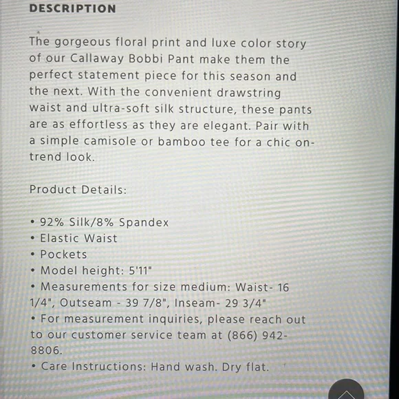 Johnny Was Callaway Silk Floral Set S - Picture 9 of 10